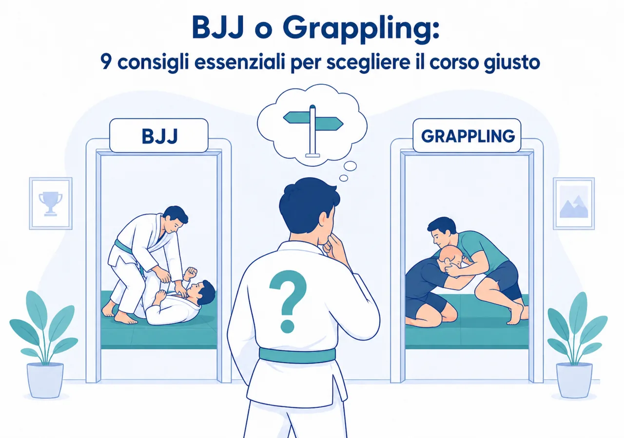 Praticante indeciso tra Brazilian Jiu Jitsu con kimono e Grappling no-gi